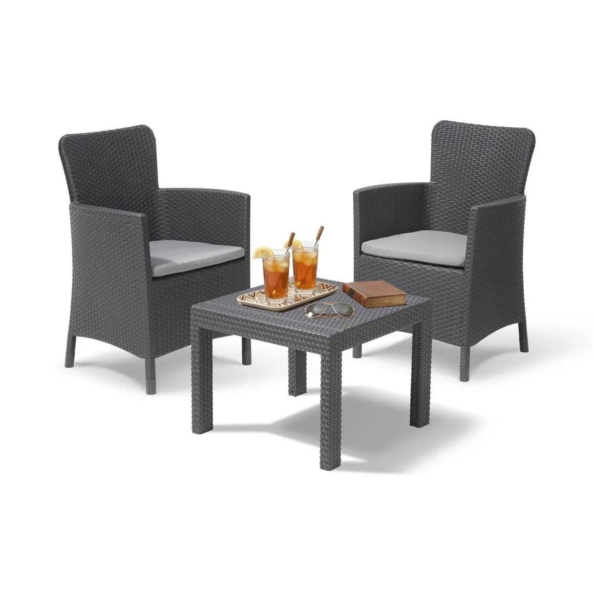 Set salotto balcone 2 poltrone antracite - Brooks