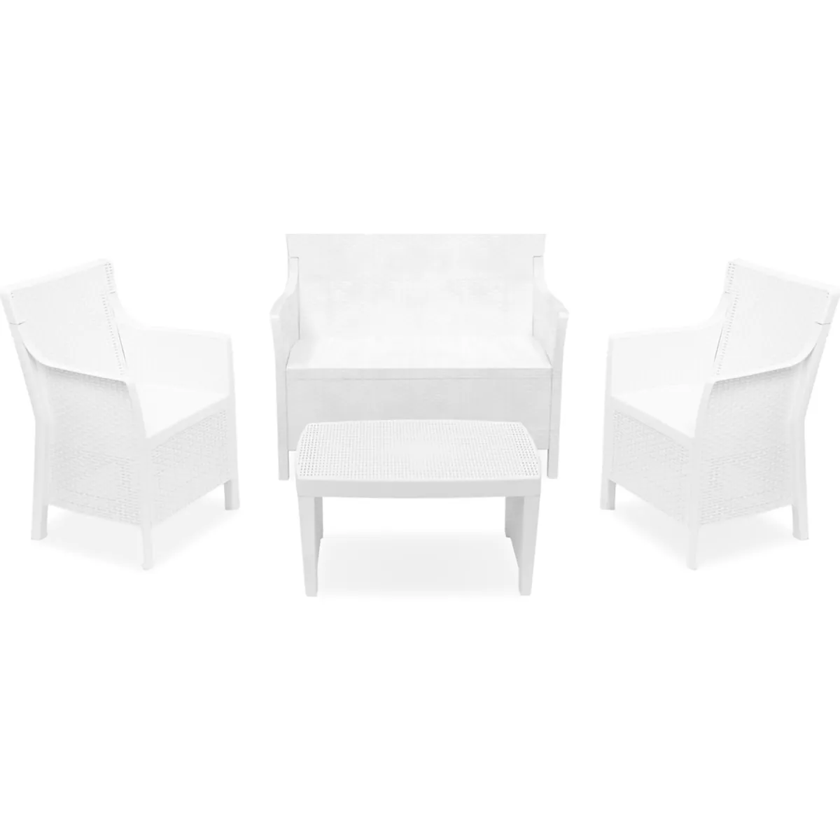 Set Da Esterno|Salotti Da Giardino > Dmora Set Salotto da Esterno 4 Posti un Tavolino, Made in Italy - Lasca Bianco