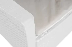 Salotti Da Giardino > Dmora Set Salotto da Esterno Bianco Bianco Salottino 4 Posti, Tavolo 10 Posti Posti un Tavolino, Impermeabile Idrorepellente Made in Italy - Domaso Bianco, Bianco