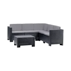 Set Da Esterno|Salotti Da Giardino > Dmora Set salotto da esterno Camerota, Made in Italy, Antracite Nero Antracite