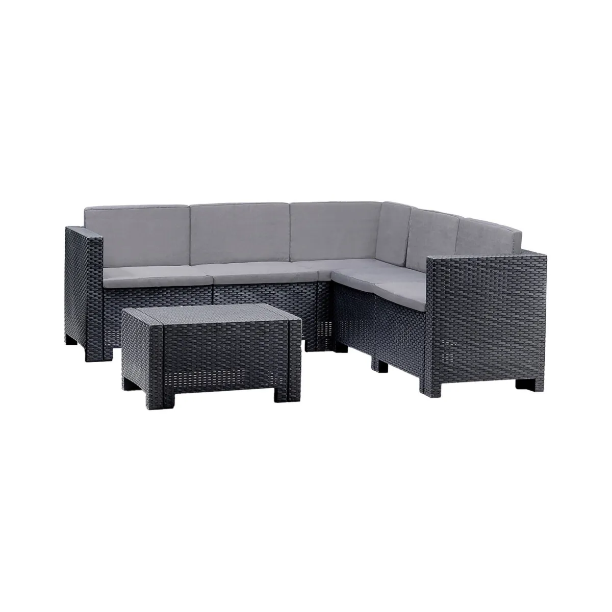 Set Da Esterno|Salotti Da Giardino > Dmora Set salotto da esterno Camerota, Made in Italy, Antracite Nero Antracite