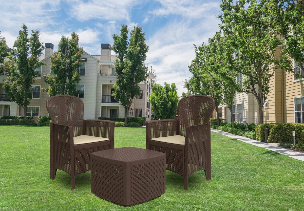 Outdoor > Dmora Set salotto da esterno Dakain, 100% Made in Italy, Marrone