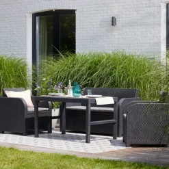 Set salotto da esterno Joliette, 129x62 h77 cm, Antracite