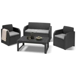 Set salotto da esterno Joliette, 129x62 h77 cm, Antracite