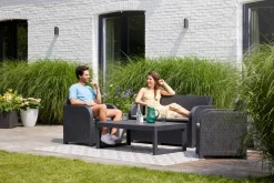 Set salotto da esterno Joliette, 129x62 h77 cm, Antracite