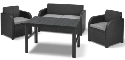 Set salotto da esterno Joliette, 129x62 h77 cm, Antracite