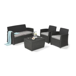 Set salotto da esterno Langley, 135x72 h76 cm, Antracite