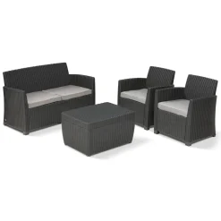 Set salotto da esterno Langley, 135x72 h76 cm, Antracite