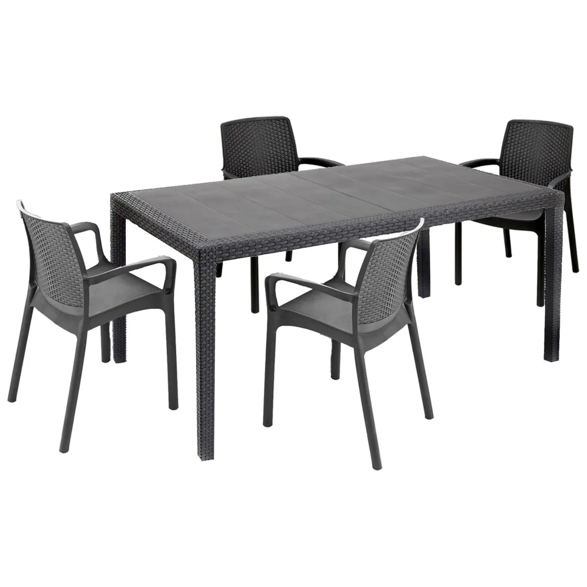 Set Da Esterno|Salotti Da Giardino > Dmora Set salotto da esterno Lograto, Made in Italy, Antracite Nero Antracite
