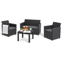 Set salotto da esterno Nepean, 113x65 h74 cm, Antracite