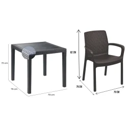 Set Da Esterno|Salotti Da Giardino > Dmora Set Salotto da Esterno 2 Posti un Tavolino, Made in Italy - Ben Nero Antracite