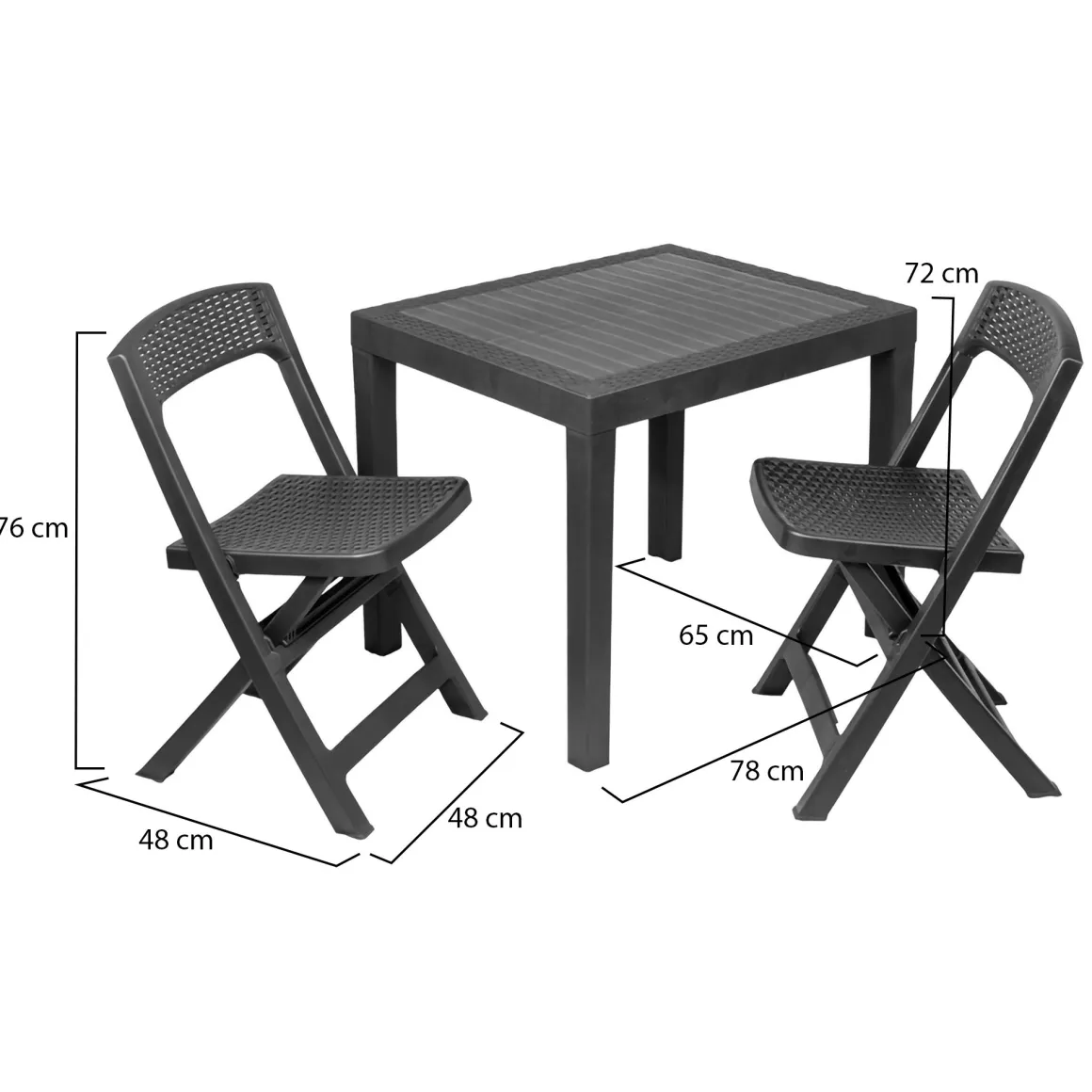 Set Da Esterno|Salotti Da Giardino > Dmora Set Salotto da Esterno 2 Posti un Tavolino, Made in Italy - Floritan Nero Antracite