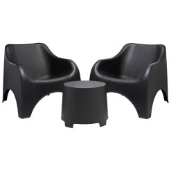Set Da Esterno|Salotti Da Giardino > Dmora Set Salotto da Esterno 2 Posti un Tavolino, Tavolo Tavolino Contenitore Made in Italy - Ranica Nero Antracite