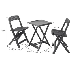 Set Da Esterno|Salotti Da Giardino > Dmora Set Salotto da Esterno 2 Posti un Tavolino, set Pieghevole Made in Italy - Viticuso Nero Antracite