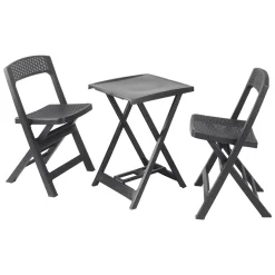 Set Da Esterno|Salotti Da Giardino > Dmora Set Salotto da Esterno 2 Posti un Tavolino, set Pieghevole Made in Italy - Viticuso Nero Antracite