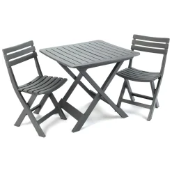 Set Da Esterno|Salotti Da Giardino > Dmora Set Salotto da Esterno 2 Posti un Tavolino, set Pieghevole Made in Italy - Viticuso Nero Antracite