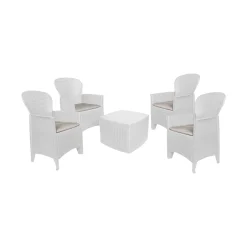 Set Da Esterno|Salotti Da Giardino > Dmora Set salotto da esterno Sulzano, Made in Italy, Bianco