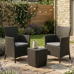 Set Da Esterno|Salotti Da Giardino > Dmora Set salotto da esterno Viking, 62x60 h89 cm, Antracite Nero Antracite