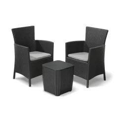 Set Da Esterno|Salotti Da Giardino > Dmora Set salotto da esterno Viking, 62x60 h89 cm, Antracite Nero Antracite