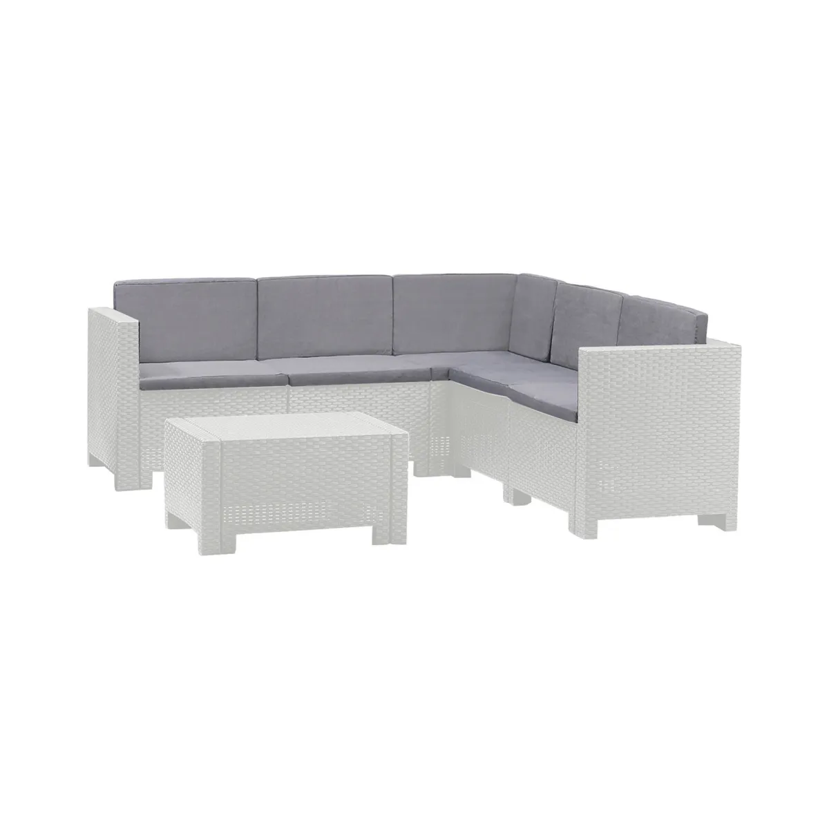 Set Da Esterno|Salotti Da Giardino > Dmora Set salotto esterno divano - Camerota Bianco