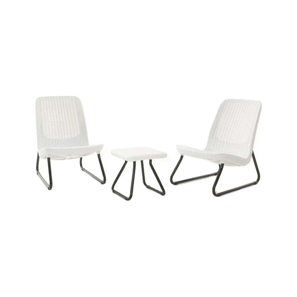Set salotto esterno 2 poltrone 1 tavolino bianco - Canmore
