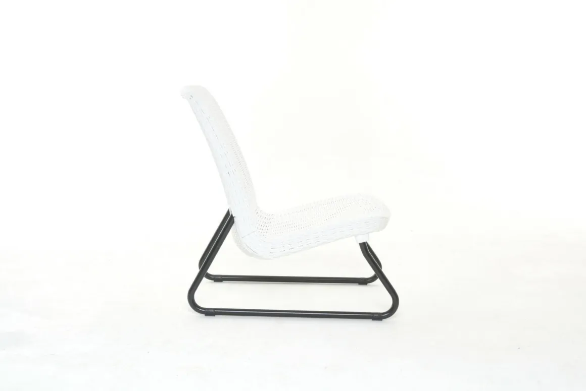 Set salotto esterno 2 poltrone 1 tavolino bianco - Canmore