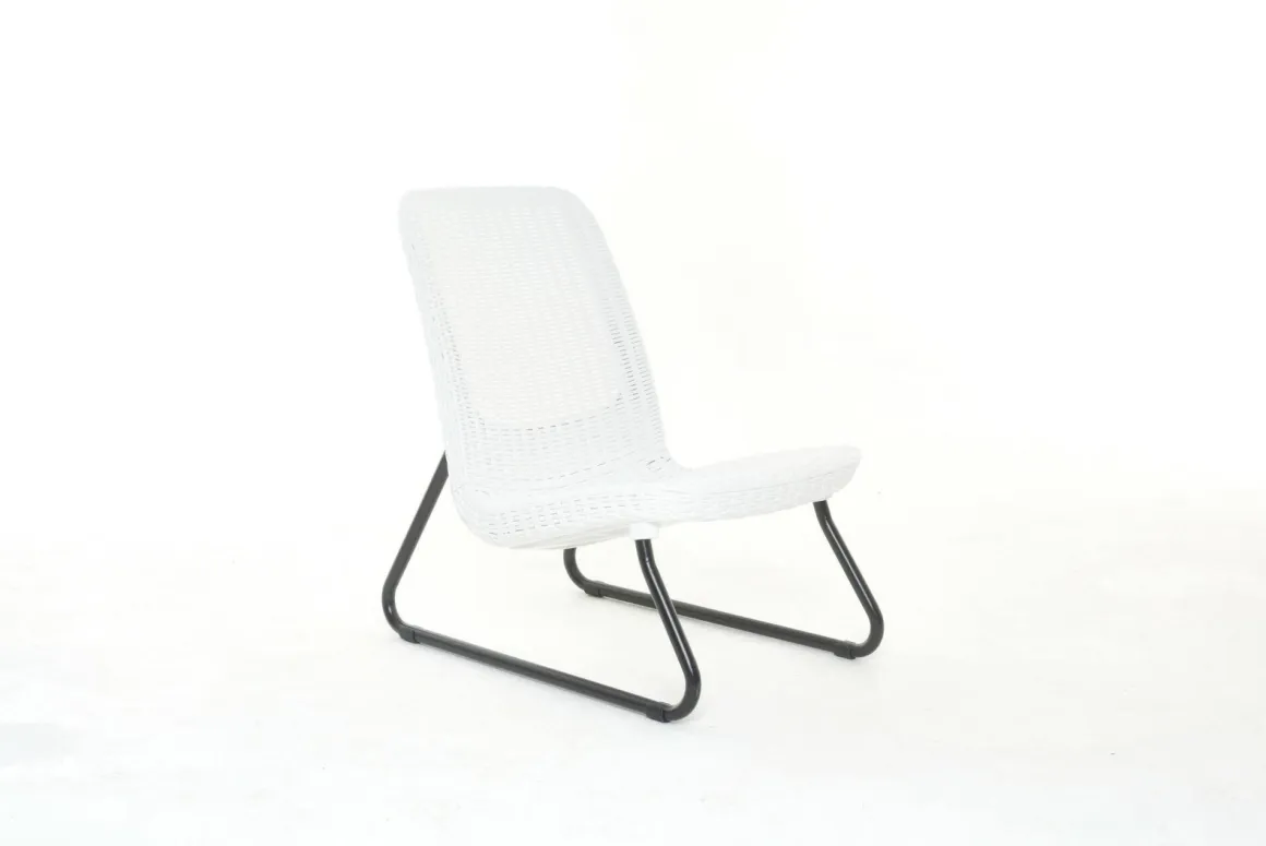 Set salotto esterno 2 poltrone 1 tavolino bianco - Canmore