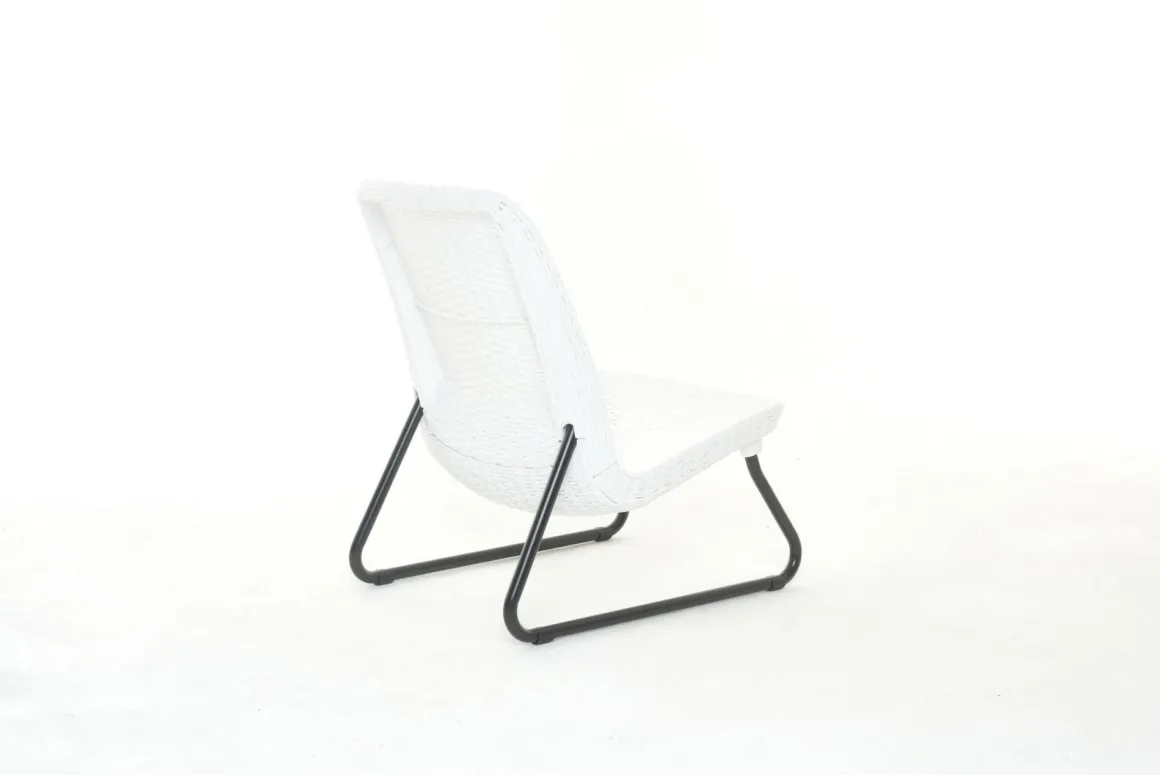 Set salotto esterno 2 poltrone 1 tavolino bianco - Canmore