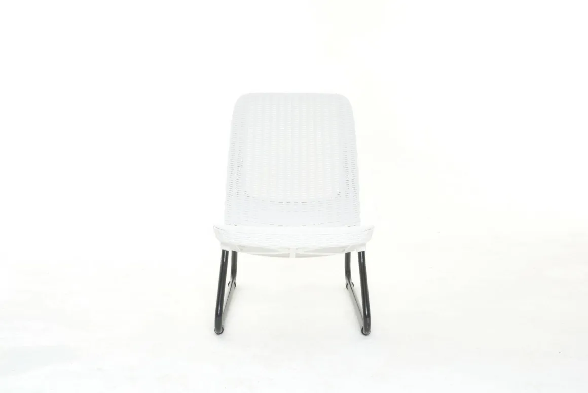 Set salotto esterno 2 poltrone 1 tavolino bianco - Canmore