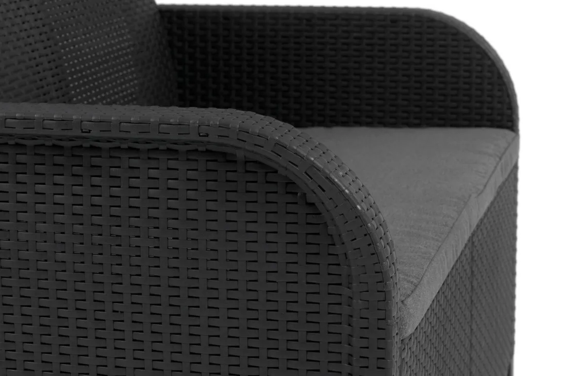 Set salotto esterno 2 poltrone e 1 divano antracite - Barrhead