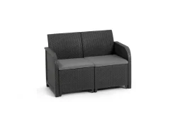 Set salotto esterno 2 poltrone e 1 divano antracite - Barrhead