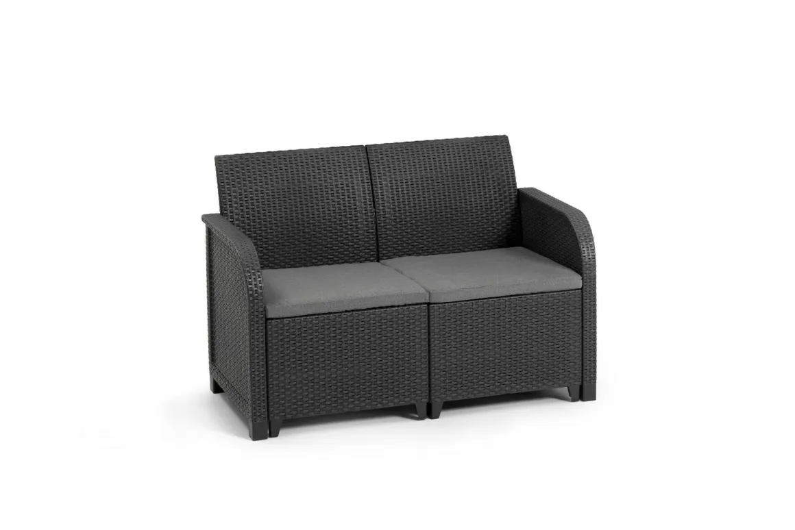 Set salotto esterno 2 poltrone e 1 divano antracite - Barrhead