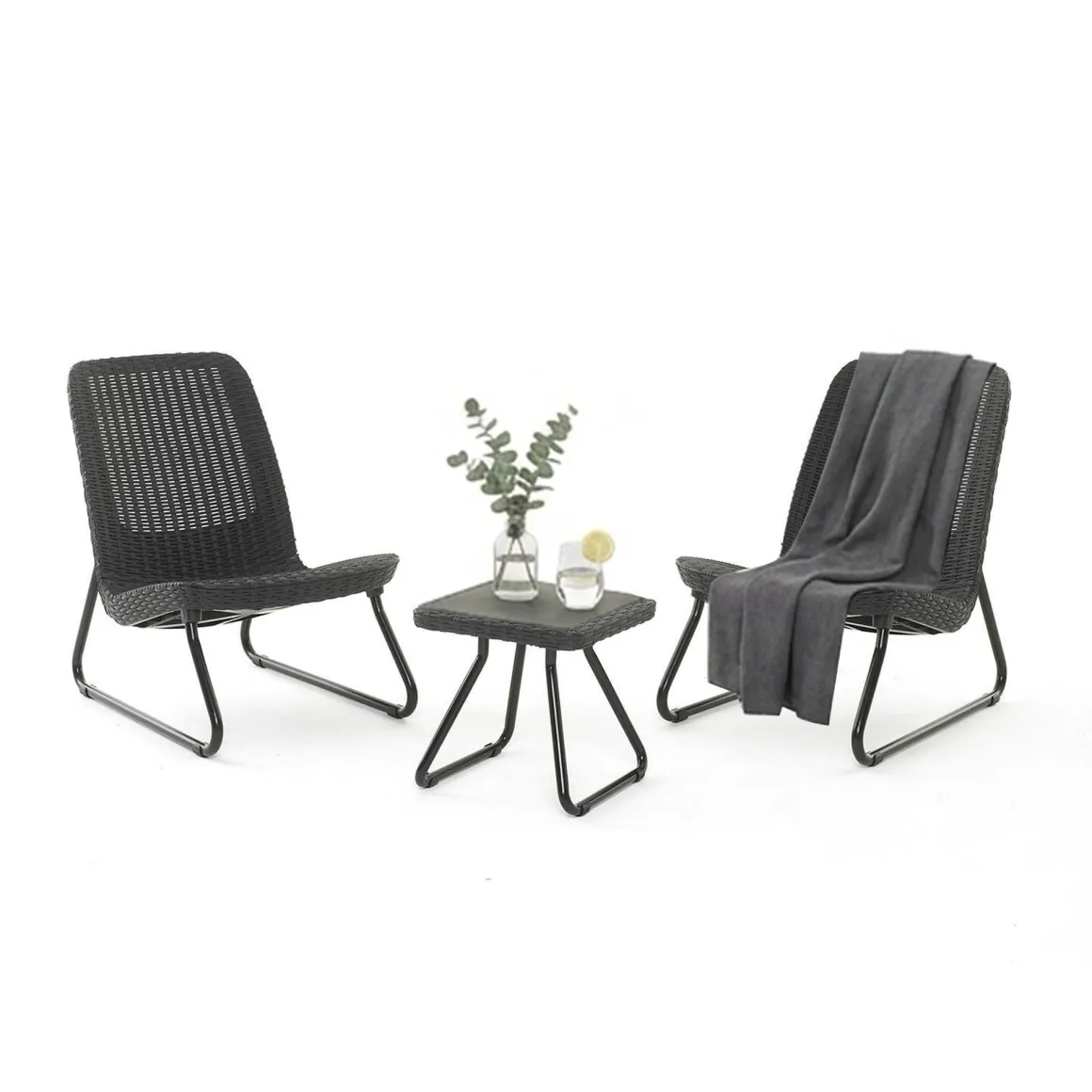 Salotti Da Giardino > Dmora Set salotto esterno 2 posti e 1 tavolo - Camini Bianco