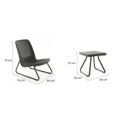 Salotti Da Giardino > Dmora Set salotto esterno 2 posti e 1 tavolo - Camini Bianco