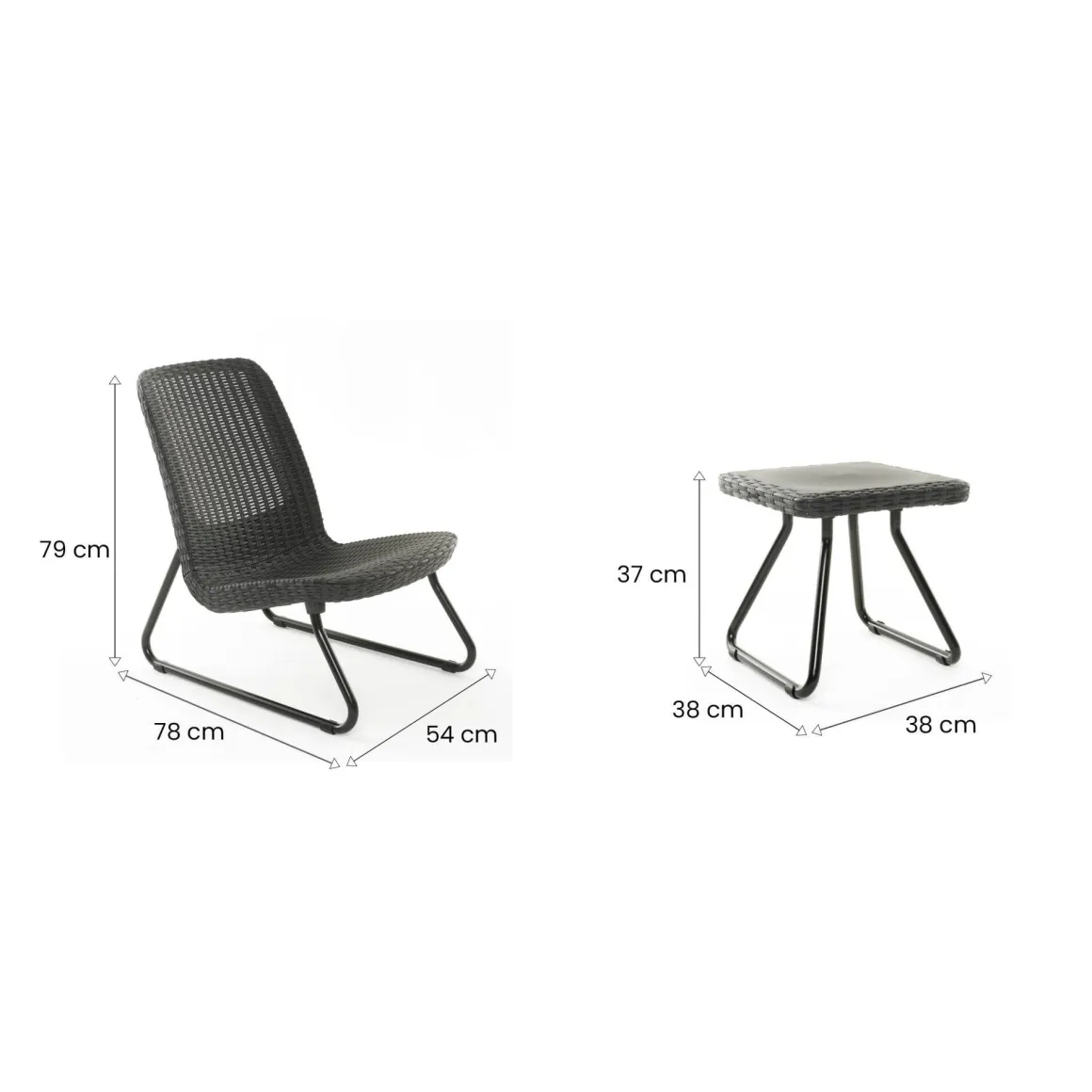 Salotti Da Giardino > Dmora Set salotto esterno 2 posti e 1 tavolo - Camini Bianco