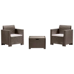 Set salotto esterno 2 posti e 1 tavolo tortora - Apis