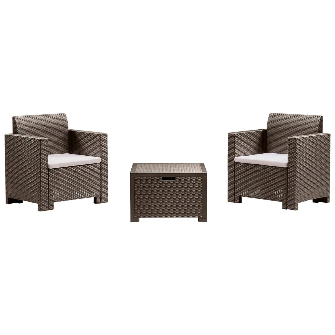 Set salotto esterno 2 posti e 1 tavolo tortora - Apis