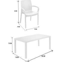 Set Da Esterno|Salotti Da Giardino > Dmora Set salotto esterno 4 posti e 1 tavolo crema - Sangano Bianco Crema
