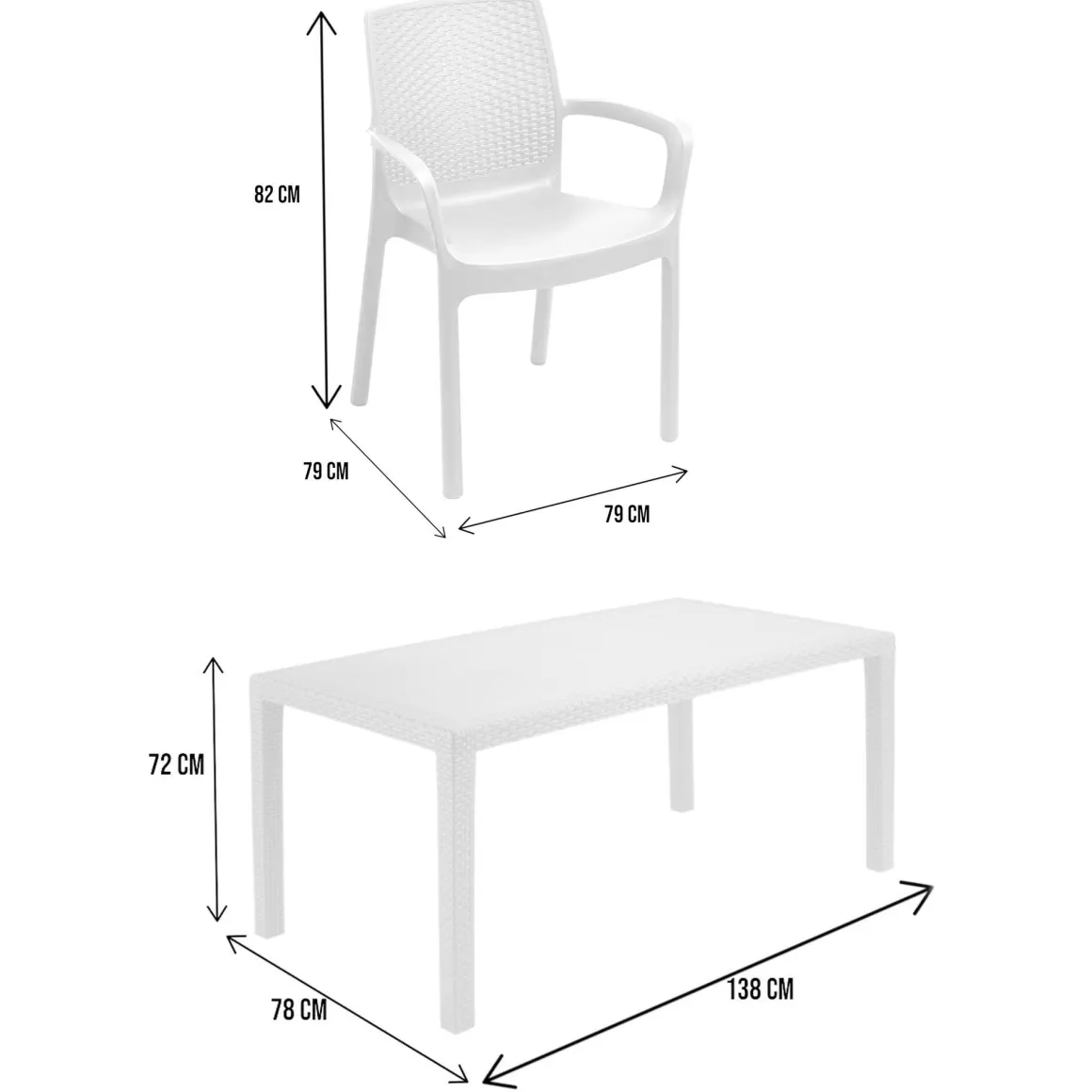 Set Da Esterno|Salotti Da Giardino > Dmora Set salotto esterno 4 posti e 1 tavolo crema - Sangano Bianco Crema