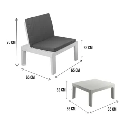 Set Da Esterno|Outdoor > Dmora Set salotto giardino angolare - Ermes Bianco