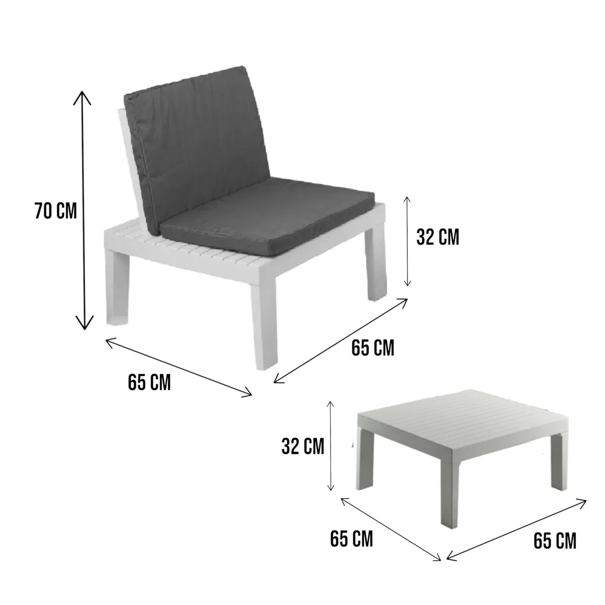 Set Da Esterno|Outdoor > Dmora Set salotto giardino angolare - Ermes Bianco
