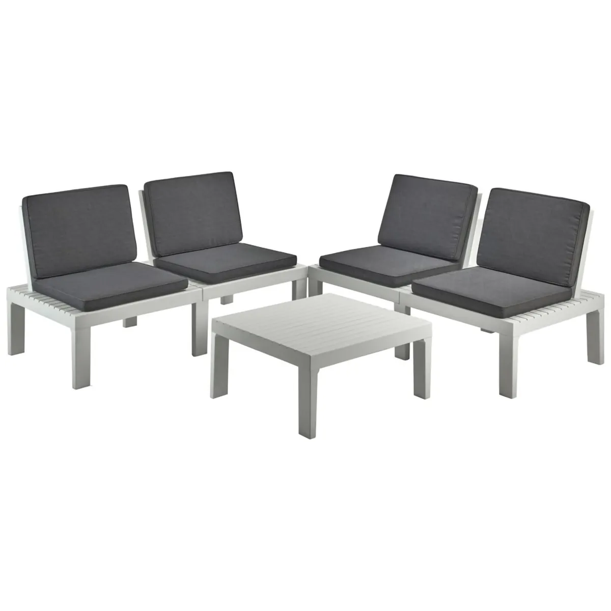 Set Da Esterno|Outdoor > Dmora Set salotto giardino angolare - Ermes Bianco