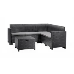 Set salotto giardino divano angolare antracite - Somnus