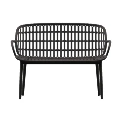 Set salotto giardino minimal 2 poltrone e 1 panchina antracite - Jurij