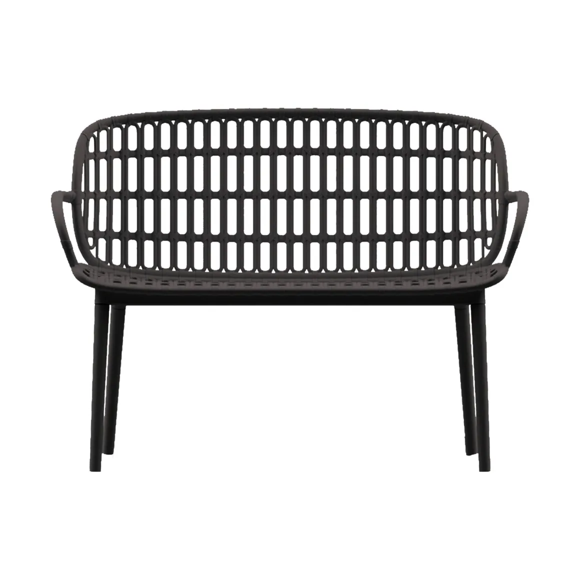 Set salotto giardino minimal 2 poltrone e 1 panchina antracite - Jurij