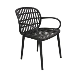 Set salotto giardino minimal 2 poltrone e 1 panchina antracite - Jurij