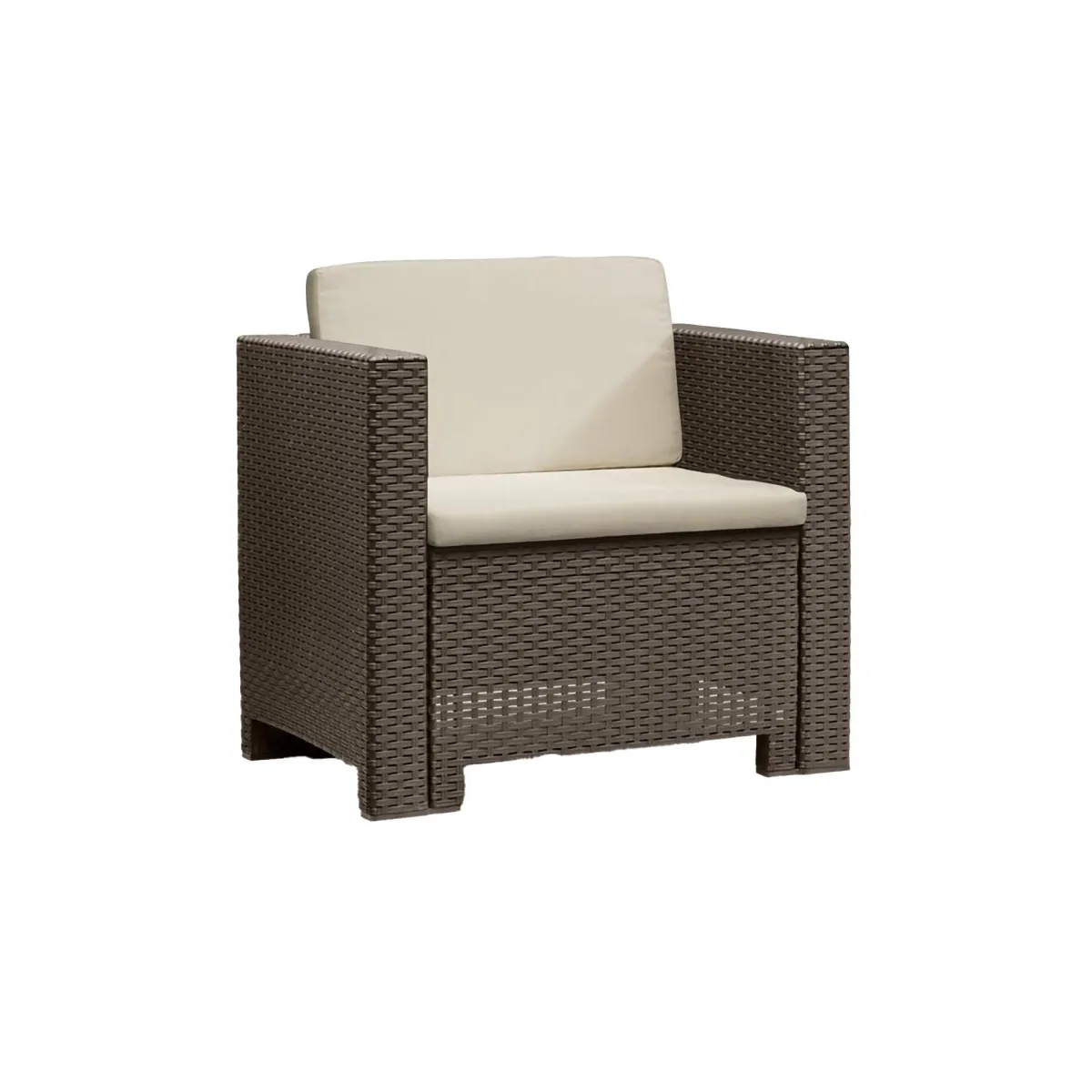Set Da Esterno|Salotti Da Giardino > Dmora Set salotto giardino 2 poltrone e 1 divano - Cameri Marrone
