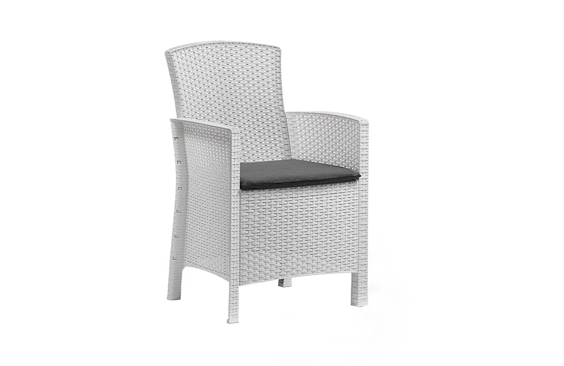 Set salotto giardino poltrone effetto rattan bianco - Armin