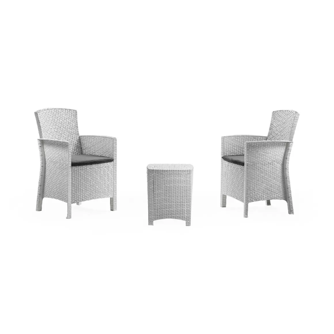 Set salotto giardino poltrone effetto rattan bianco - Armin