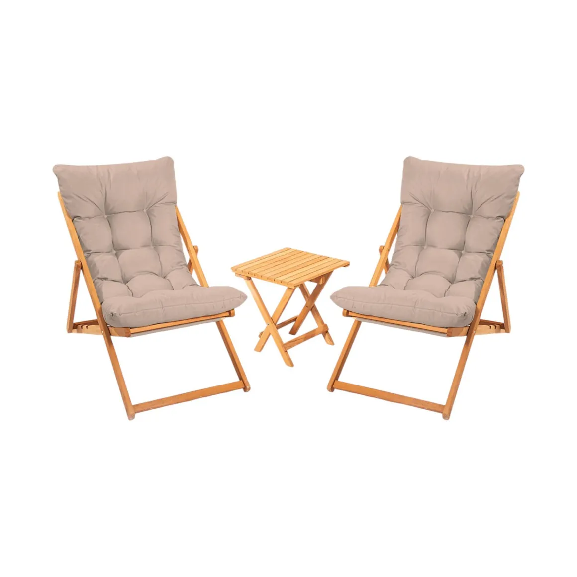 Set salotto giardino 2 posti e 1 tavolino basso marrone - Leni